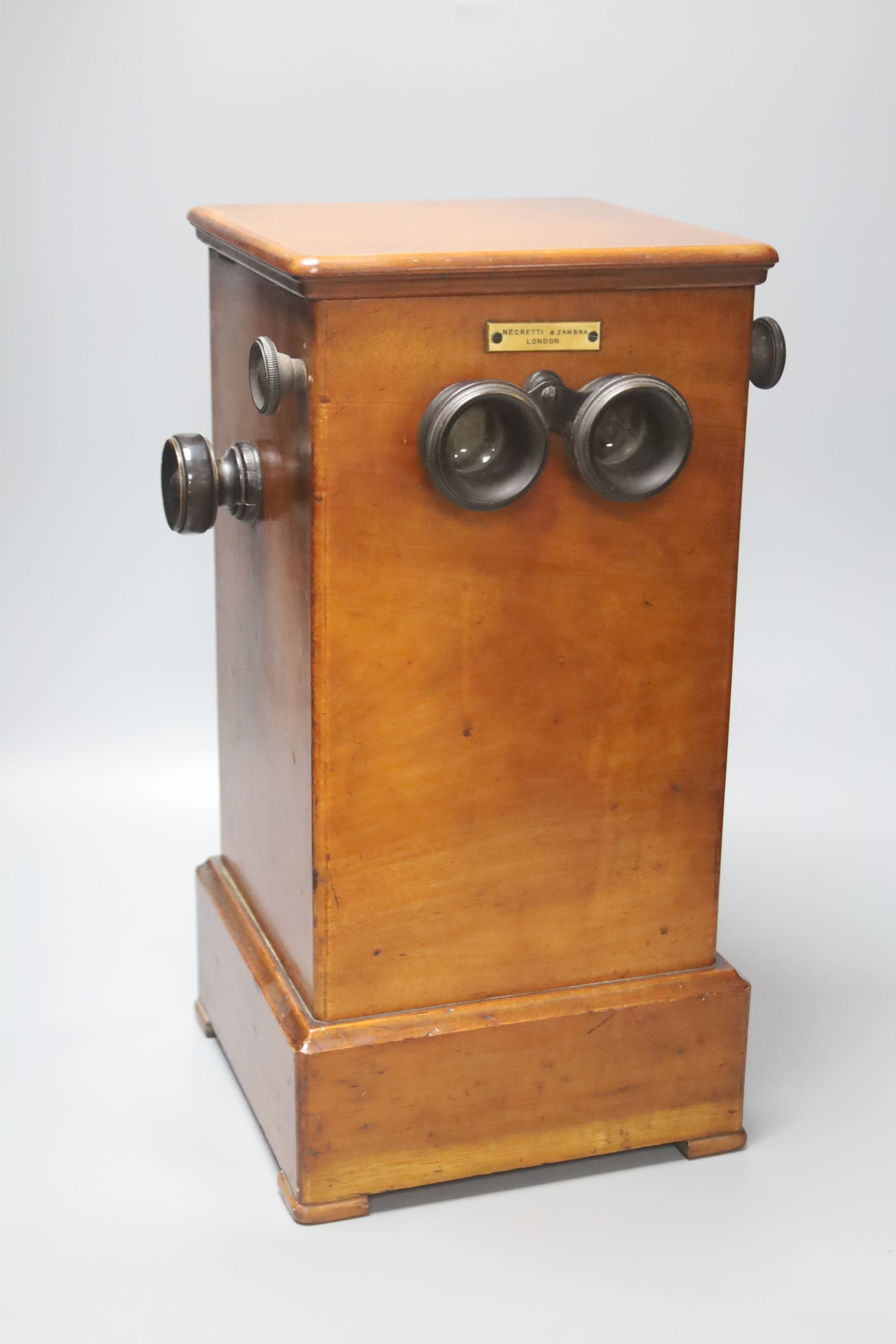 A Negretti & Zambra stereoscopic viewer, height 42cm